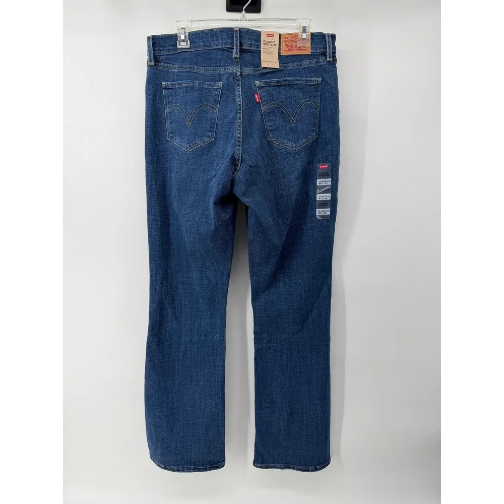 Levis Classic Bootcut Jeans Womens 12 Medium W31 L32 Hypersoft Blue Mid Rise NEW